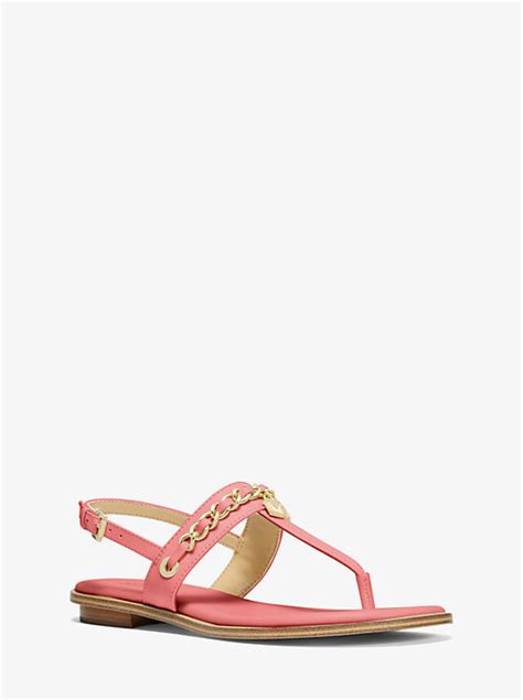 elsa leather sandal michael kors|Michael Kors Elsa Thong Sandal Nappa Leather (Pale Gold.